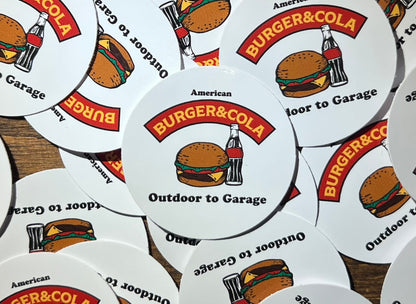 BURGER&COLA B&C Sticker set（ステッカーセット）丸型ステッカーを並べたイメージ