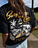 BURGER&COLA JANE S/S Tee（半袖Tシャツ）黒Tシャツ背面プリントのアップ