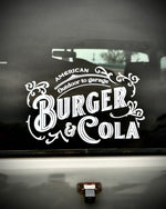 BURGER&COLA B&C CUTTING STICKER（カッティングステッカー）車のリアガラスに貼った使用例