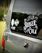 BURGER&COLA B&C CUTTING STICKER（カッティングステッカー）車のリアウィンドウに他ステッカーと並べた使用例