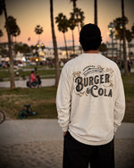 B&C LOGO L/S Tee FADE WASH WHITE 着用 背面