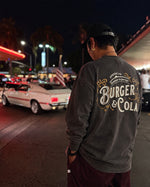 B&C LOGO L/S Tee FADE WASH CHARCOAL 着用 背面