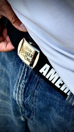B&C GARAGE BELT バックルのロゴ刻印