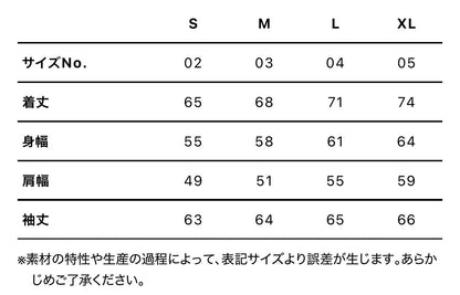 BURGER&COLA B&C MA-1（フライトジャケット）サイズ表（S・M・L・XLの着丈・身幅・肩幅・袖丈）